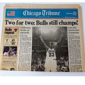 Chicago Tribune June 15 1992 Chicago Bulls NBA Championship Michael Jordan News